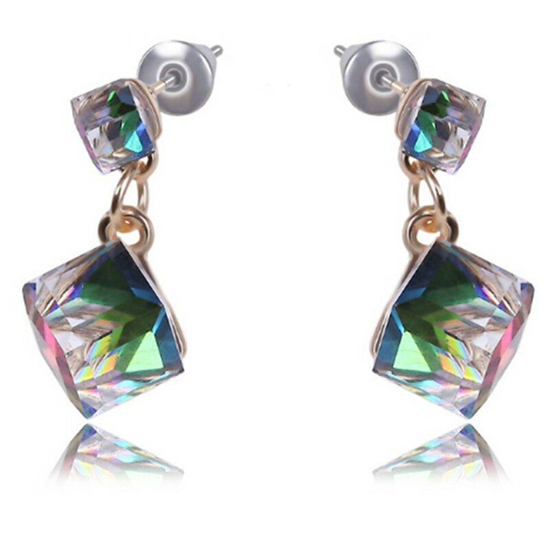 Crystal Rhinestone Earrings Zircon Stud Earrings Women Wedding Bridal Jewe.l8