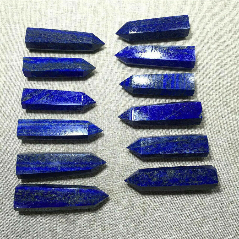 4-5cm Natural Rock Lapis Lazuli Quartz Crystal Stone Point Healing Wand Obelisk