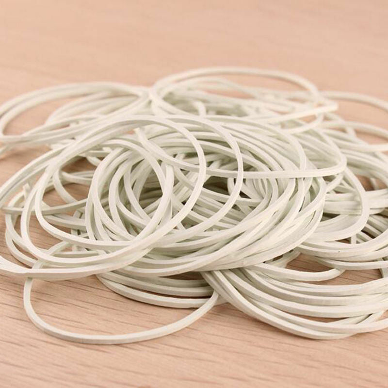 50 Pieces/Pack  White Nature Rubber Bands 50mm School Office Home Industrial