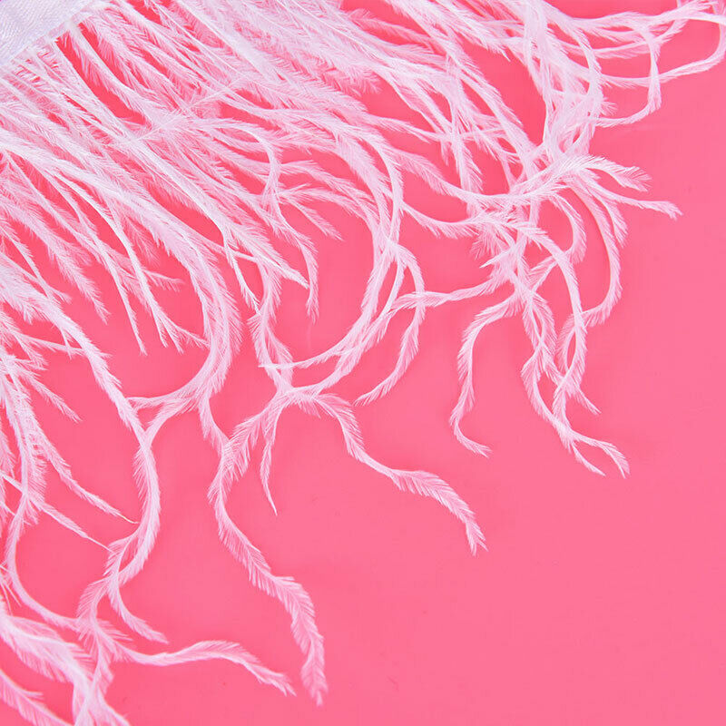 Ostrich Feather Trims Ribbon 8-10cm Ostrich for Clothing Sewing Feathers .l8