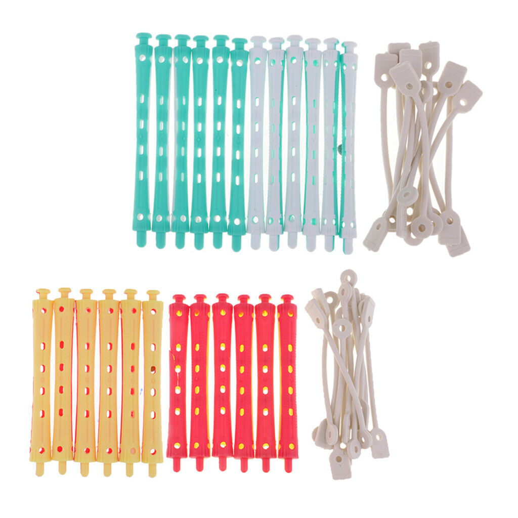24 Pieces Perming Rods Rollers Perm Curlers For Curling Waves All Size