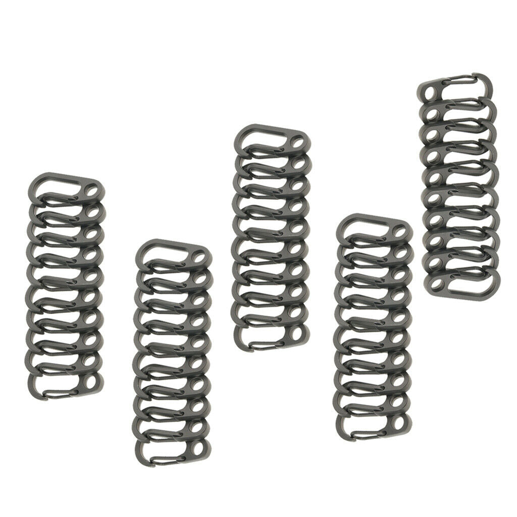 50x Alloy Key Buckle Snap Spring Clip Hook Carabiner Keychain Keyring