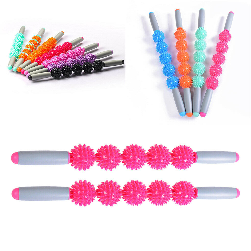 2Pieces, Soft Yoga Fitness Massage Stick Muscle Roller Spiky Massage Rolling