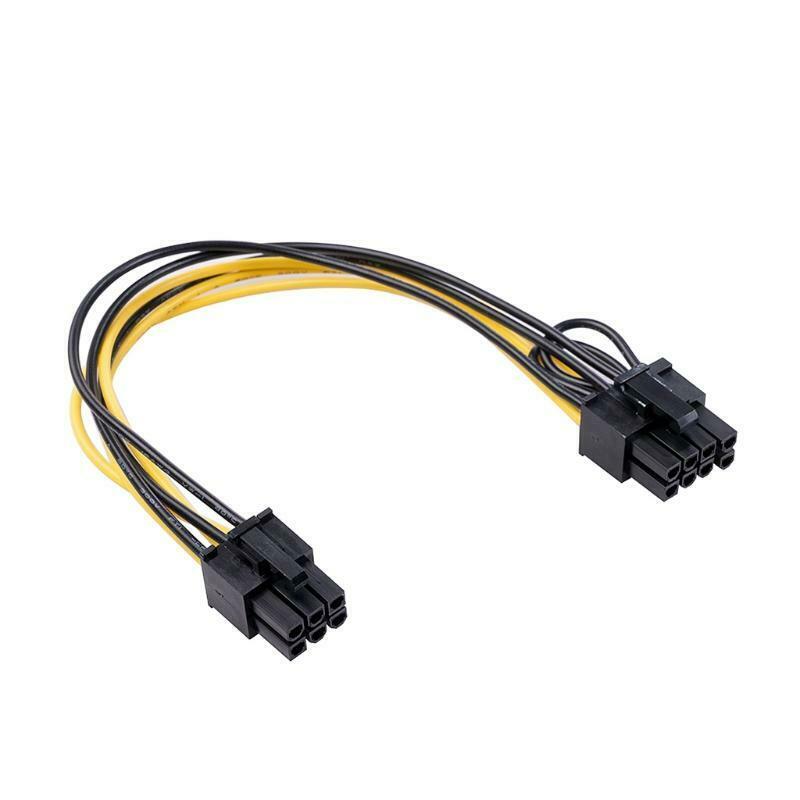 6pin to 6+2Pin Power Supply Pin Adapter Cable GPU 6 Pin Female  to 8Pin Female