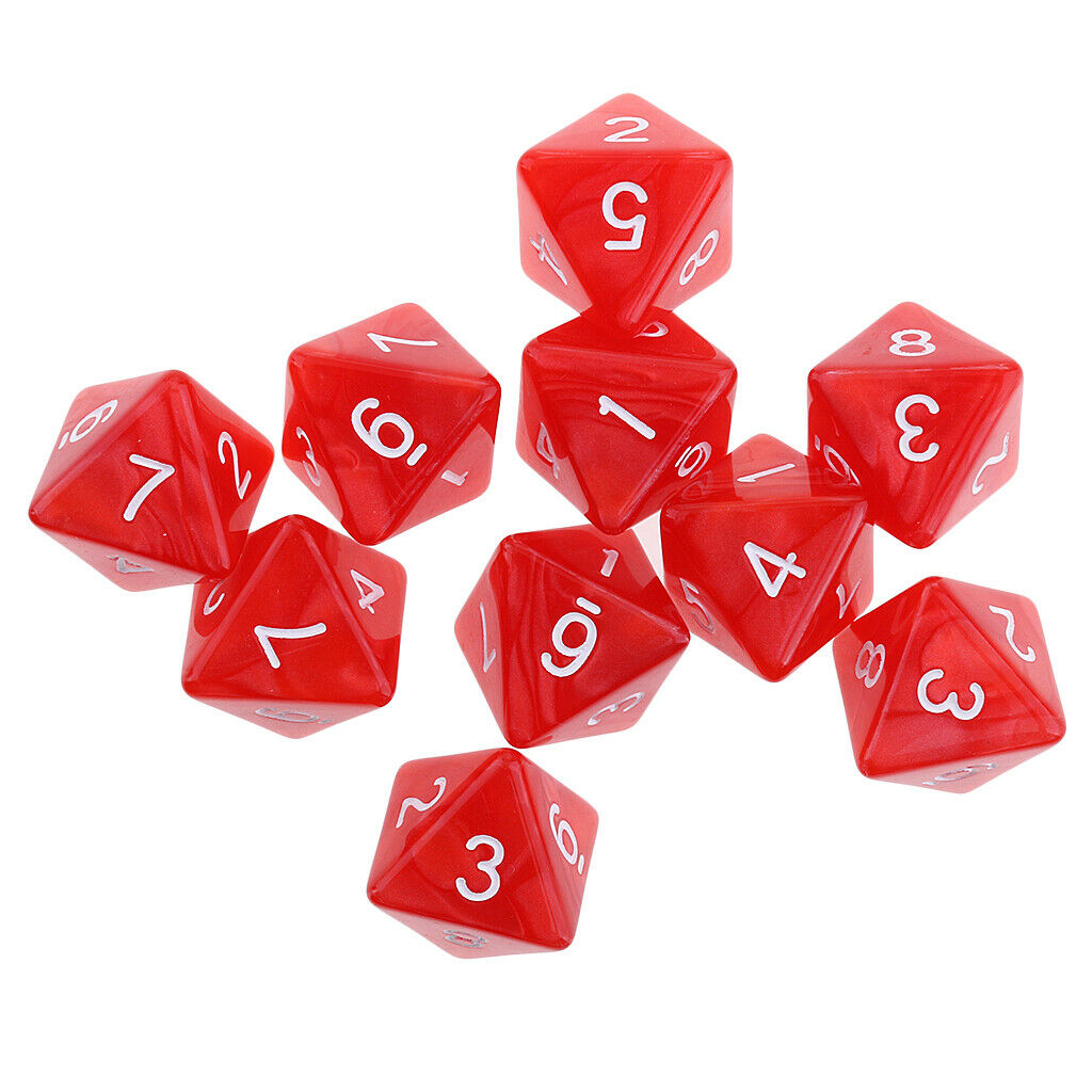 20pcs Acrylic 8-Sided Dices D8 Polyhedral Dies for D&D RPG Party Board Games