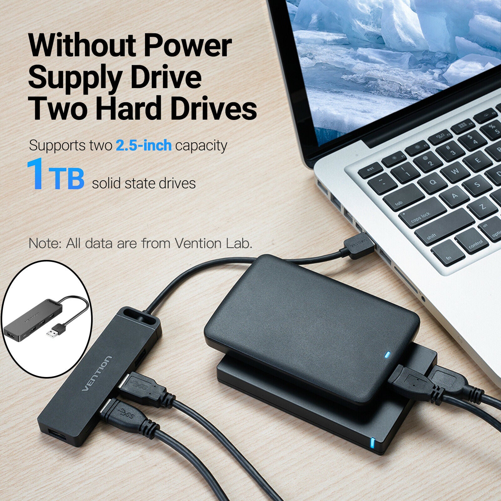 Mini ABS Shell USB HUB 2.0 4 Port Splitter Adapter Black 1m Cable