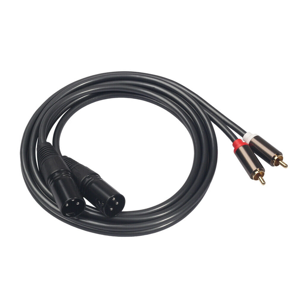 Dual RCA to Dual XLR 3 Pin Audio Auxiliary Stereo Y Splitter Cable (5ft)