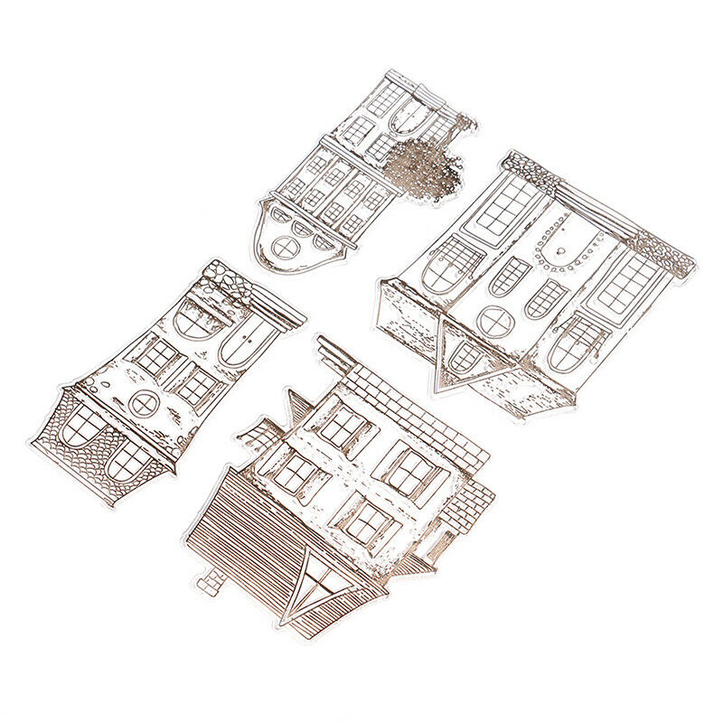 Houses Pattern Transparent Clear Stamp Silicone Seals DIY Scrapbooking Card M KX