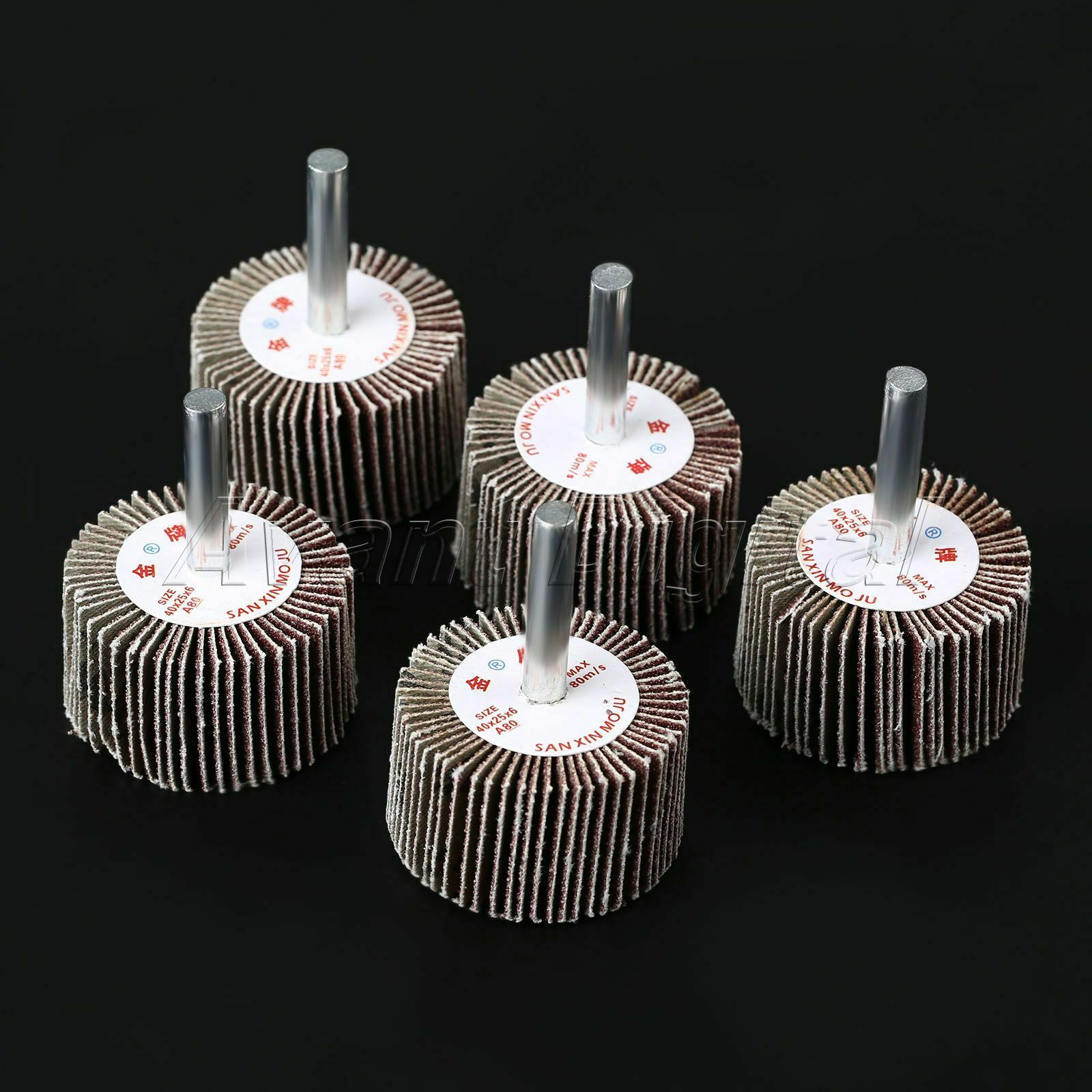 80 Grit Flap Sanding Polishing Grinding Wheel Disc Grinder Power Rotary Tool 5Pc