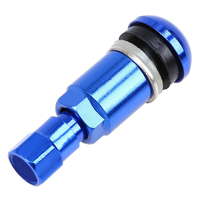 Blue CNC Aluminum Motorcycle Wheel Tire Tubeless Valve Cap Stem Scooter New