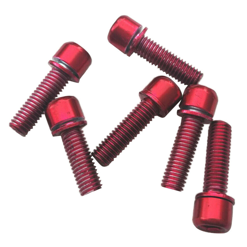 12 Pieces MTB Road Bike Hex Socket Screws for Water Bottle Cage Holder Red