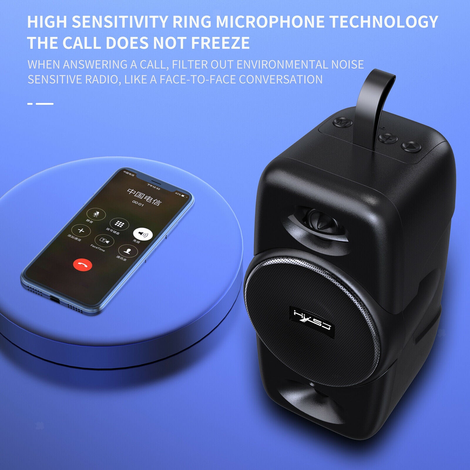 Mini Wireless Amplifier Waterproof with Mic 2000mAh Handsfree AUX USB Bass