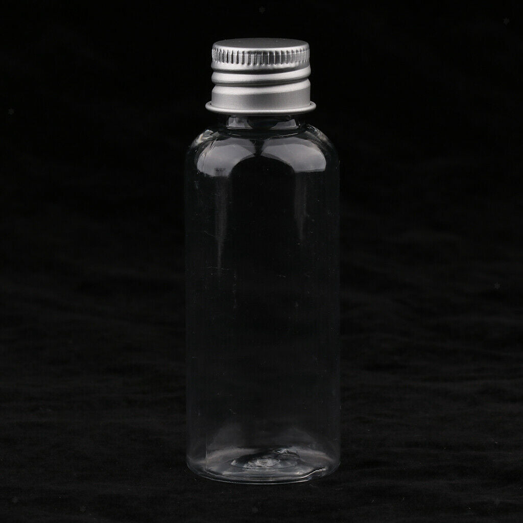 20Pcs 50ml Clear Plastic Bottle Aluminum   Condiment Lotion Storage Vials