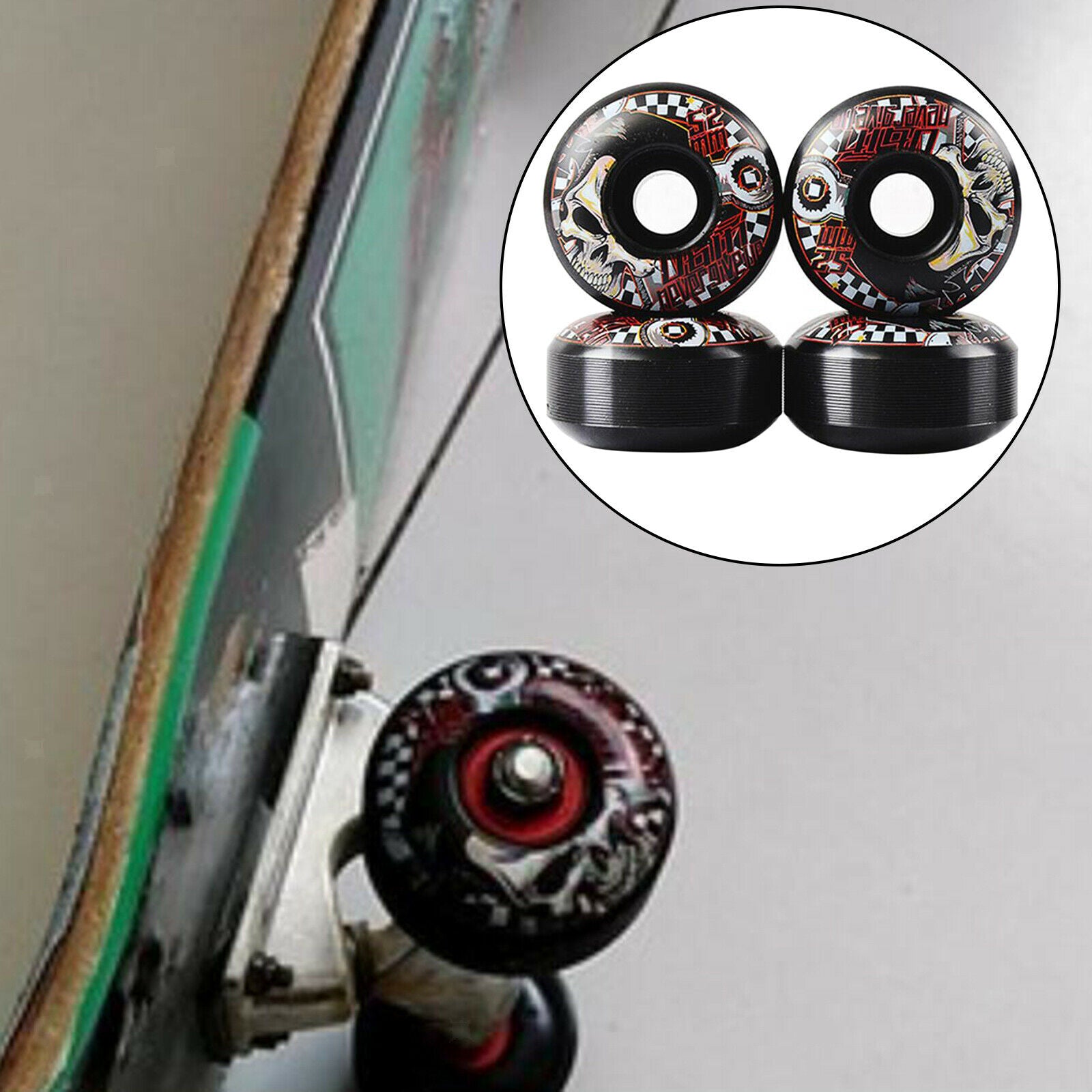 4Pcs PU Skateboard Wheels 52x30mm High Strength Cruiser Roller Maintenance