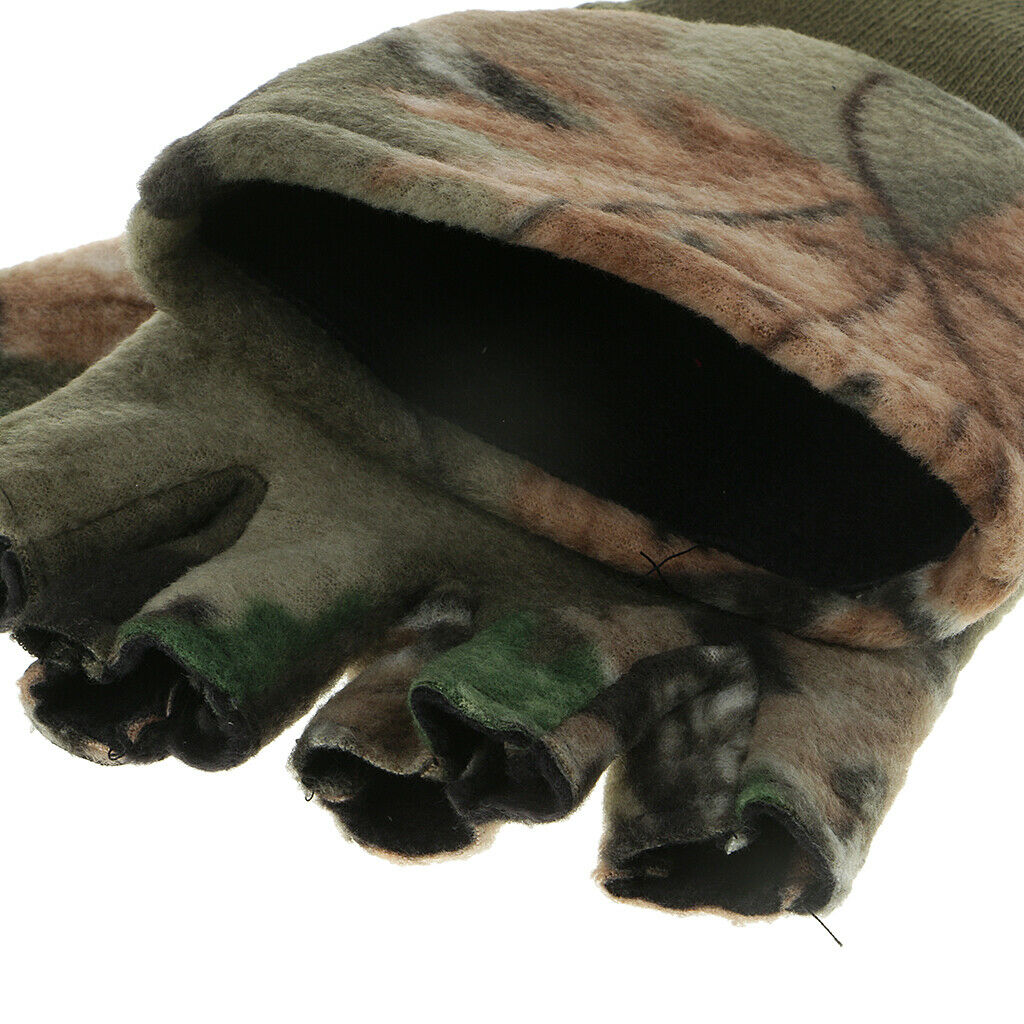 Convertible Fingerless Gloves with Mitten Cover for Fishing Hunting Cycling