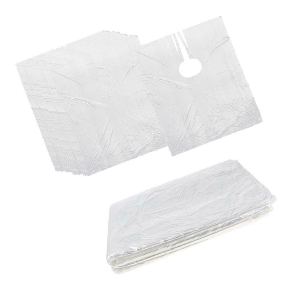 200Pcs Disposable Plastic Hair Cutting Cape Barber Clear Gown Wrap S/L