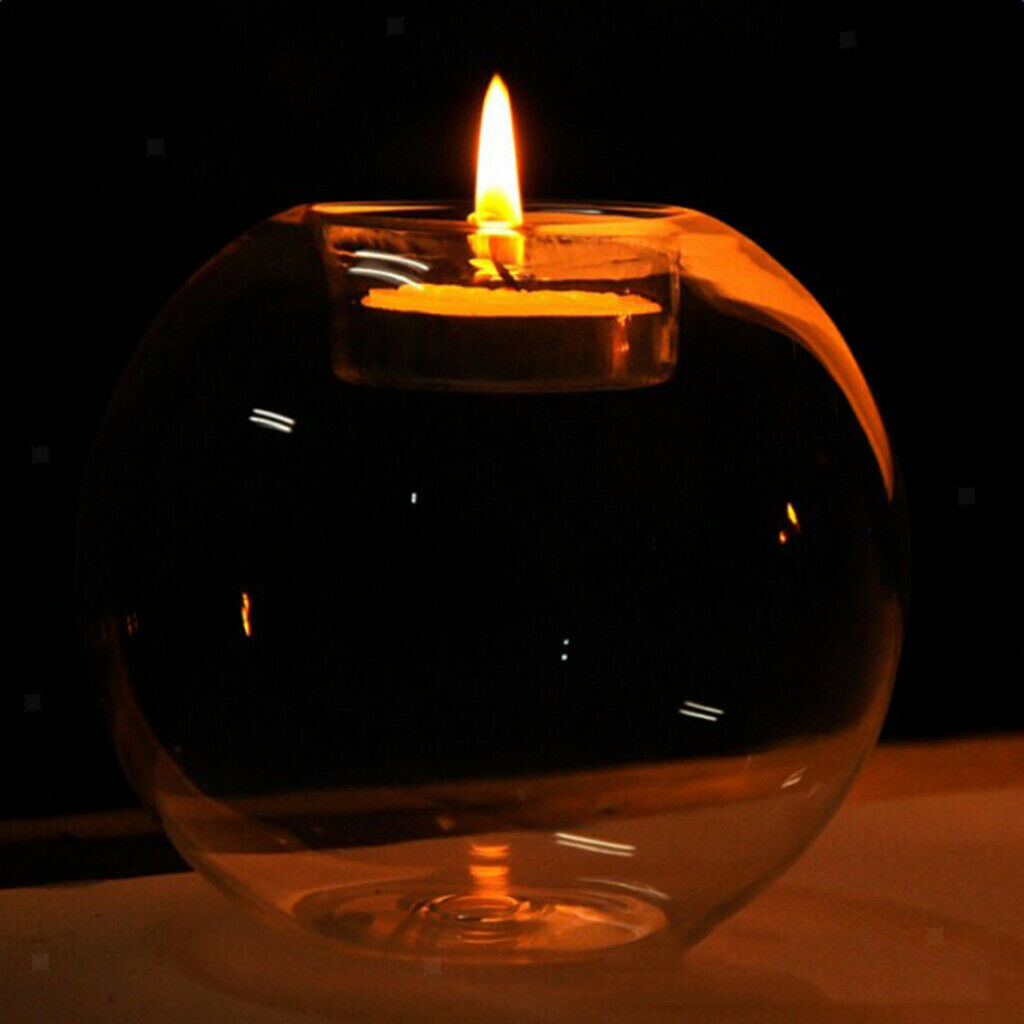Glass Ball Voitive Tealight Candle Holder Candlestick for Candlelight Dinner 8cm