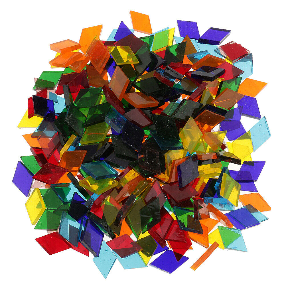 160g Puzzle Mosaic Glass Tiles Square Mosaic Artwork Home Ornaments 11mm
