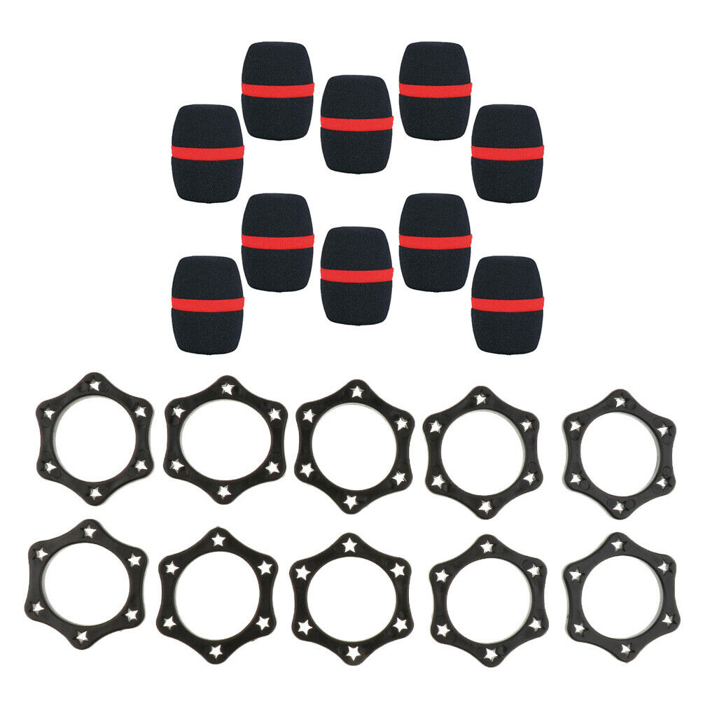 Handheld Stage Microphone Anti-rolling Protection Ring+Mic Cover for KTV Karaoke