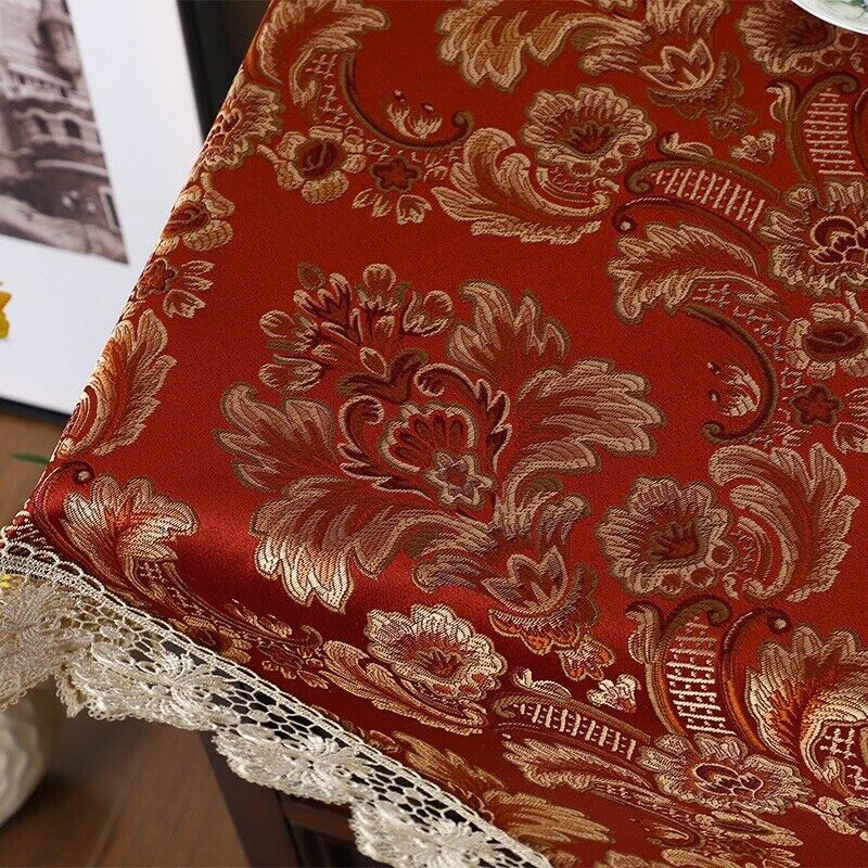 1X Chinese Lace Bedside Table Cloths Furniture Dust Covers Retro Room Decor Chic