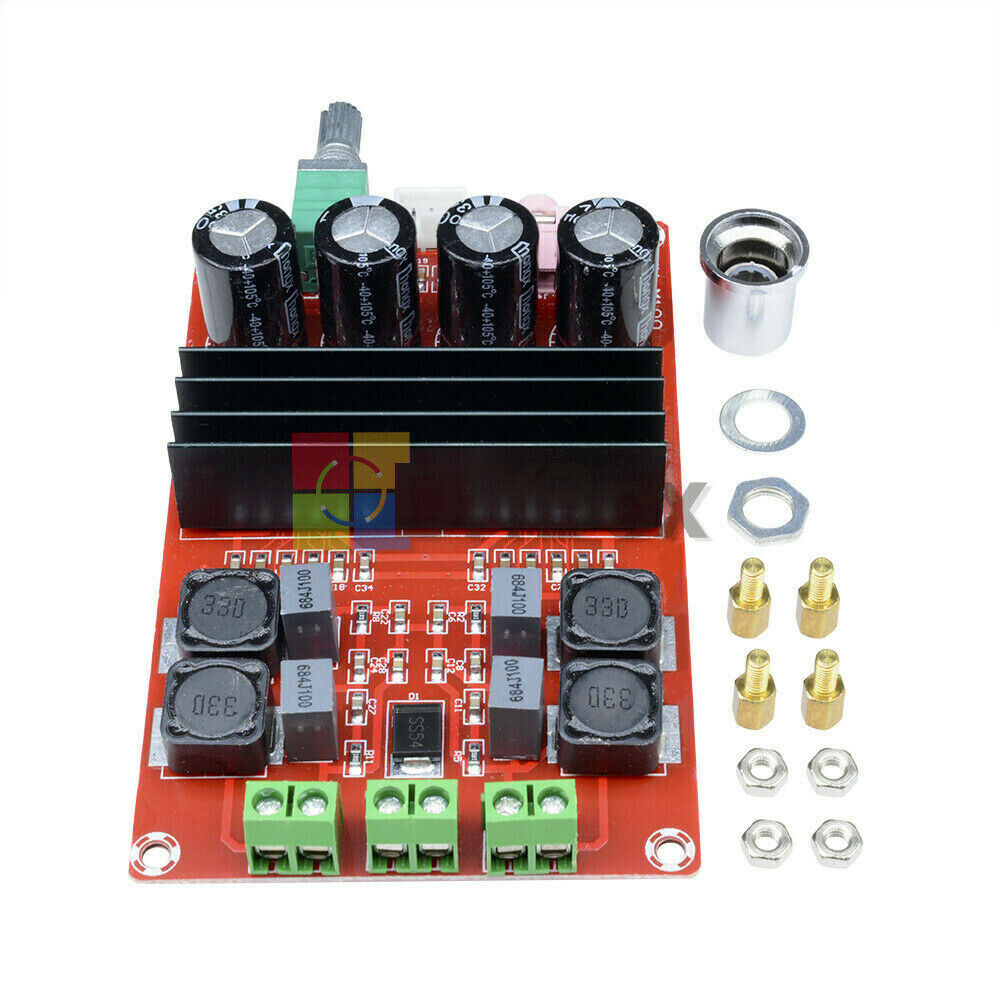 2X100W 12V-24V TPA3116 100W+100W D2 Dual Channel Digital Audio Amplifier Arduino
