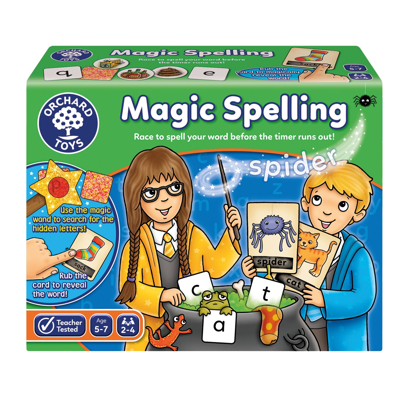 Orchard Toys 093 Magic Spelling Word Board Game Literacy Letters Children Age 5+