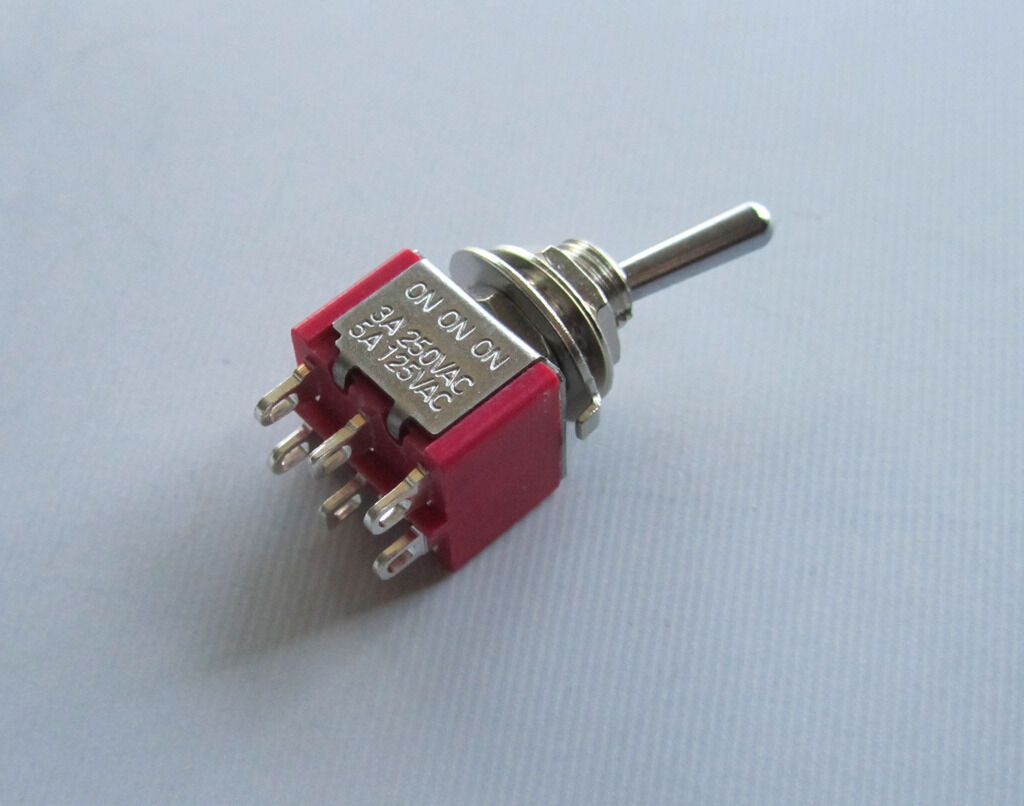 5x DPDT 6 Pin 3 Way ON/ON/ON Guitar Mini Toggle Switch SALECOM Car/Boat Switches