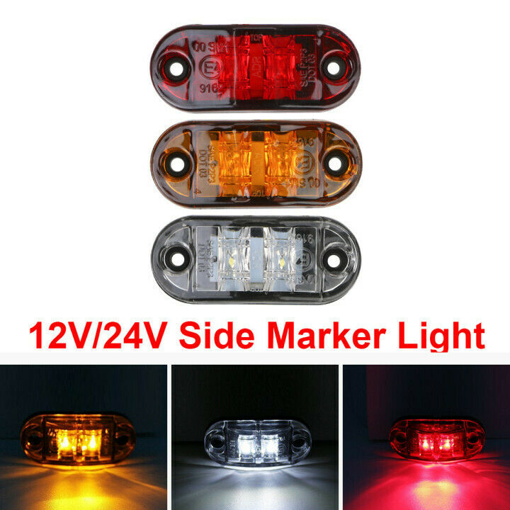 10x Amber Led Clearance Lights Side Marker Lamp Trailer Truck Caravan Multi Volt