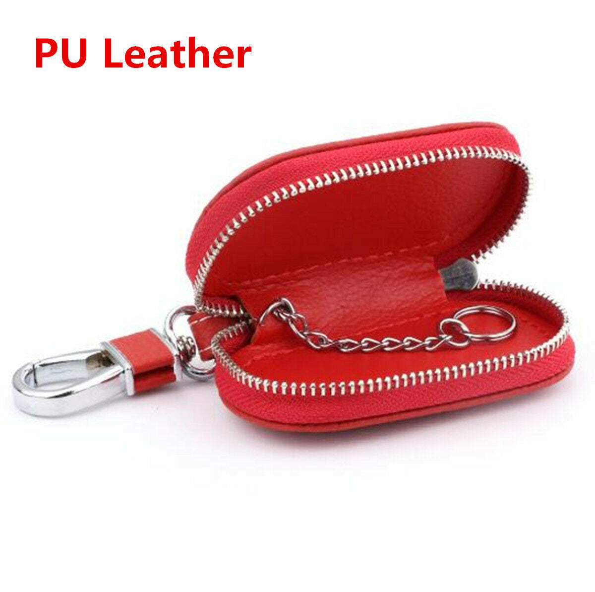 Red Universal Top Layer Leather Fashion Car Smart Remote Key Holder Bag Fob Case
