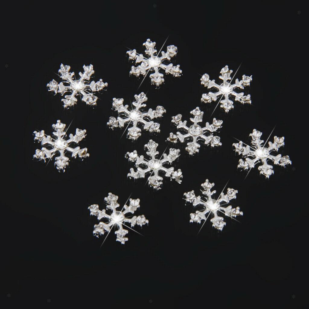 50x Snowfalke Crystal Buttons Embellishments For Craft Clip Jewelry Making
