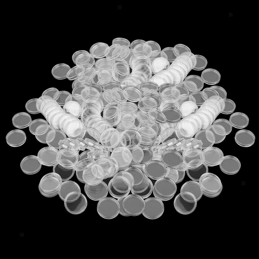 Lot of 300, Coin Capsules 19mm Plastic Clear Coin Collecting for Penny Cents