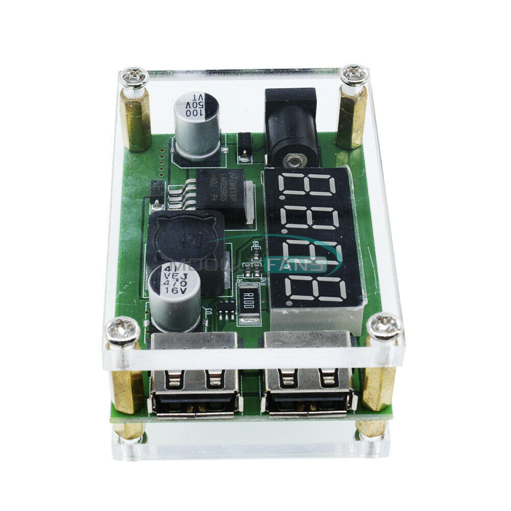 Buck Module DC-DC 9V 12V 24V 36V to 5V 3A Car Voltage Dual USB Converter+Case