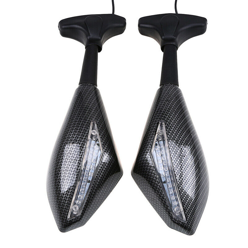 2x 8mm 10mm ABS SL-218 Dual-lamp Rearview Mirror Motorcycle Off-Road Universal