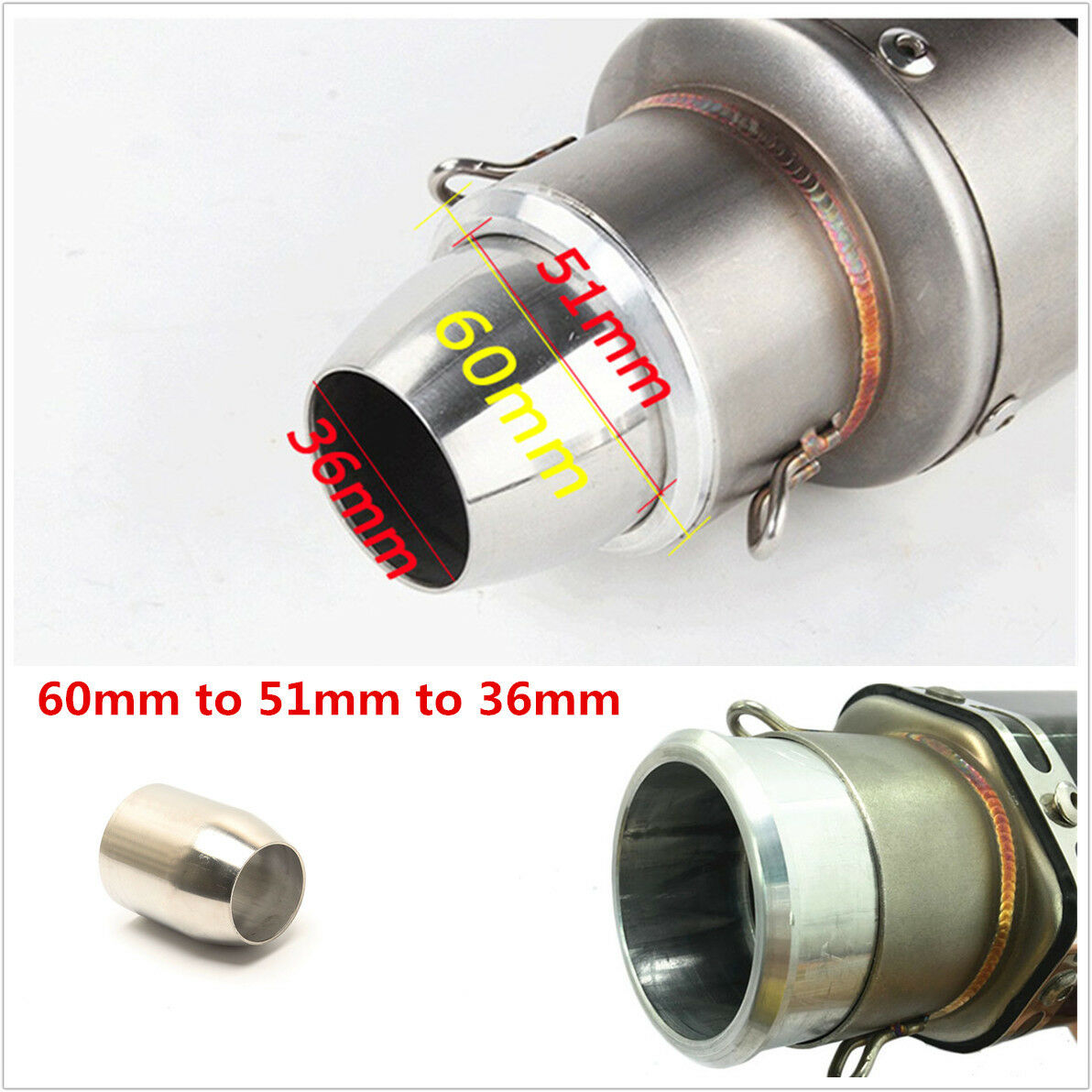 Motorcycle Exhaust Muffler Adapter Convertor Adapter Reducer Connector Pipe Tube
