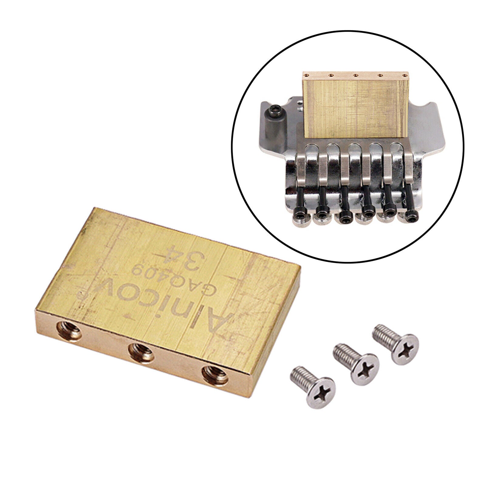 Full Brass 34 mm Guitar Tremolo Block Sustain Bridge for Electric Guitar