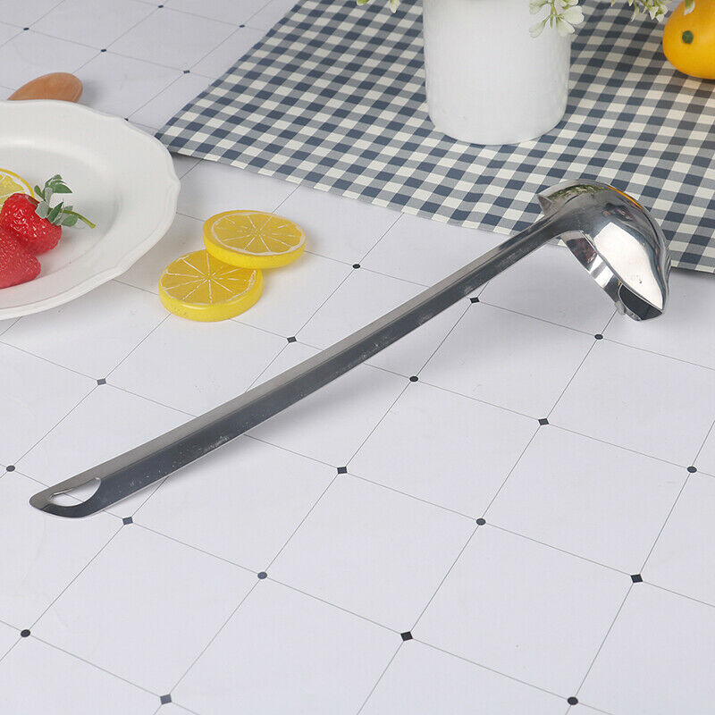 Stainless Steel Long Handle Soup Oil Filter Spoon Restaurant Home Cooking La SJ