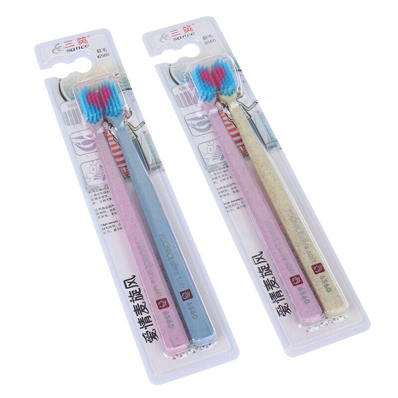 2pc Soft-bristle Heart Couple Brush Teeth Eco Friendly Adults Toothbru.l8
