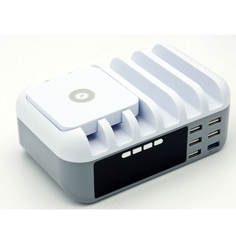 Multi Devices USB Qi Wireless Charging Station Charger Dock w/ 6 USB Port QC 3.0