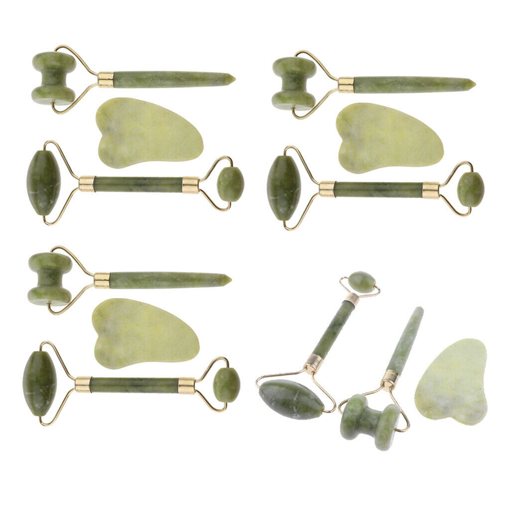 4 Sets Facial Jade Roller Massager Beauty Massage Roller Lifting Tools
