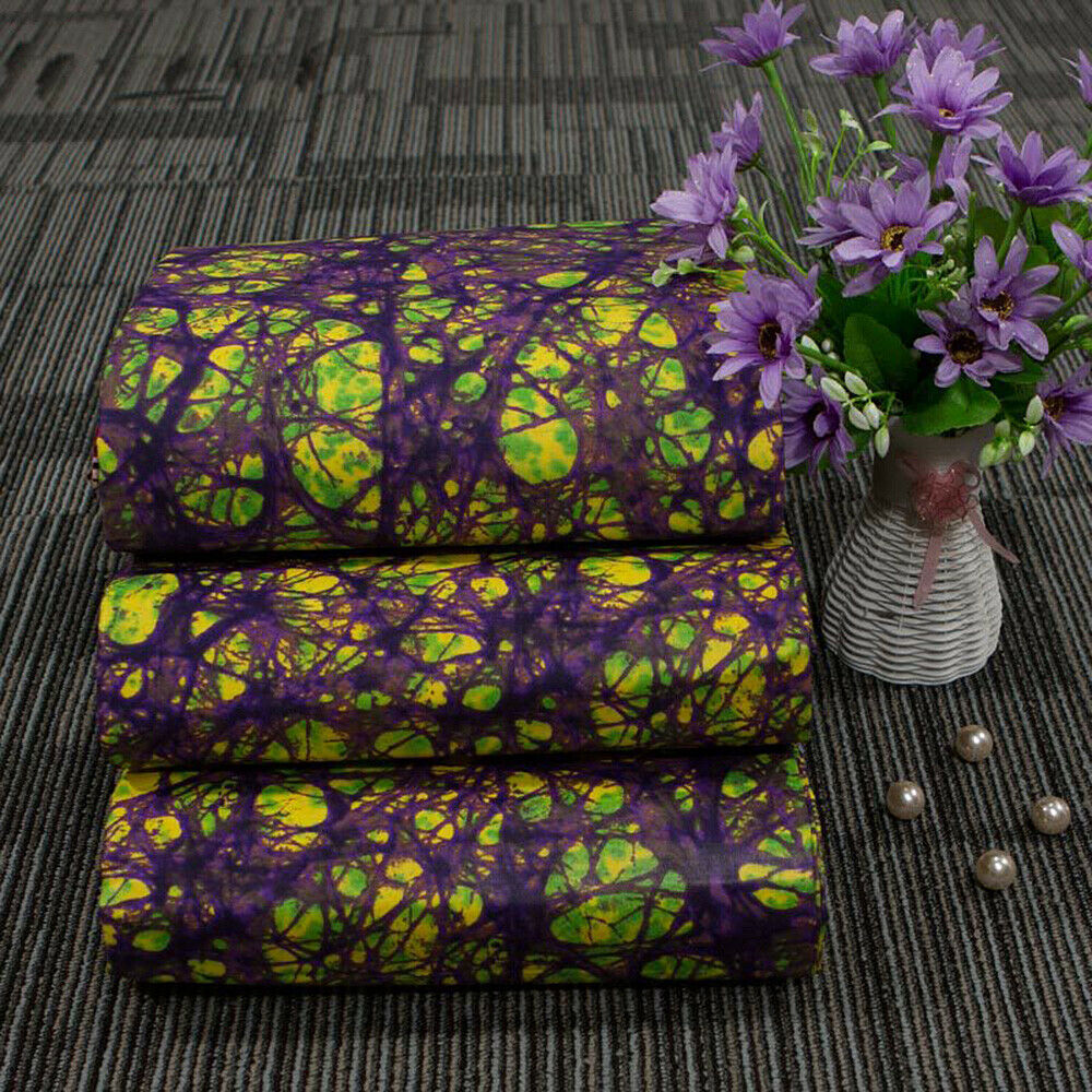 A4 African Wax Fabric Floral Batik Double-sided Clothing Dress Sewing DIY Craft