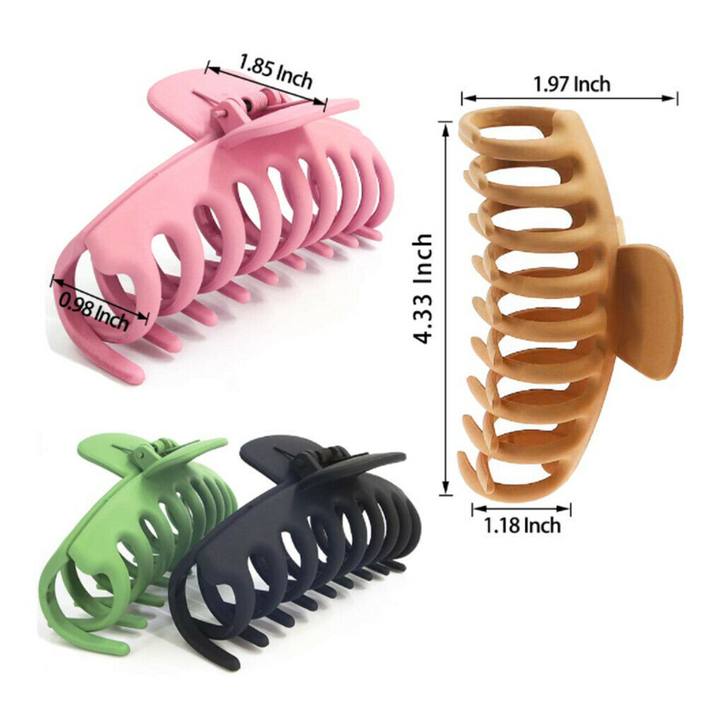 4Pcs Hair Claw Clips Matte Nonslip Large Stronging Hold for Thick Hair Claw Clip