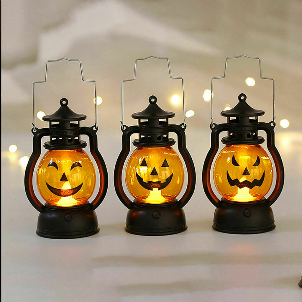 3pcs LED Lantern Lights Battery Operated, Halloween Lamp Pumpkin, Halloween