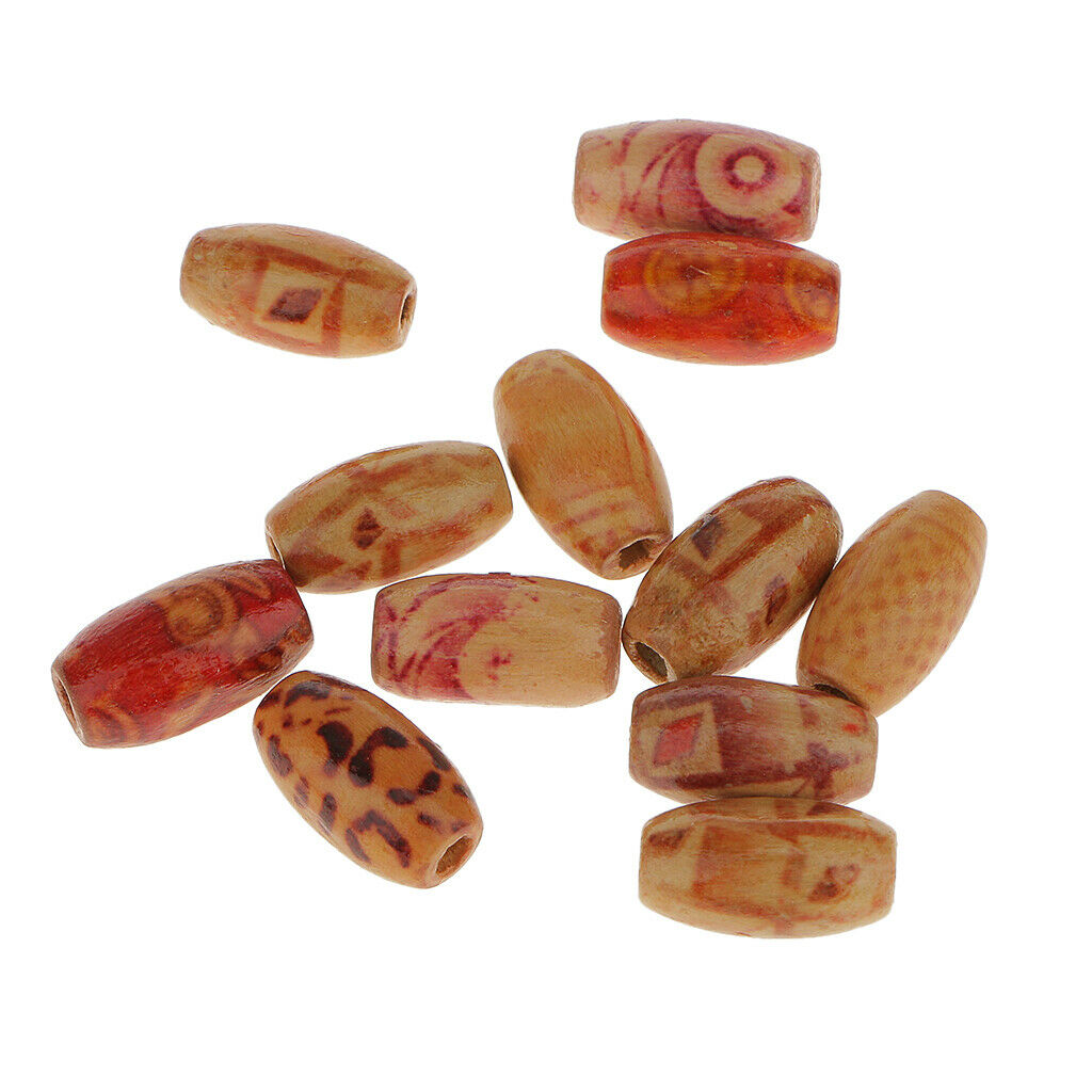 100 Floral Oval Wooden Beads for Jewelry Making Loose Spacer Charms Bracelet