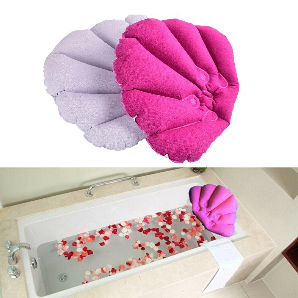 Bathroom Inflatable Bath Spa Pillow Head Back Neck Cushion Bathtub Relaxing^BDA