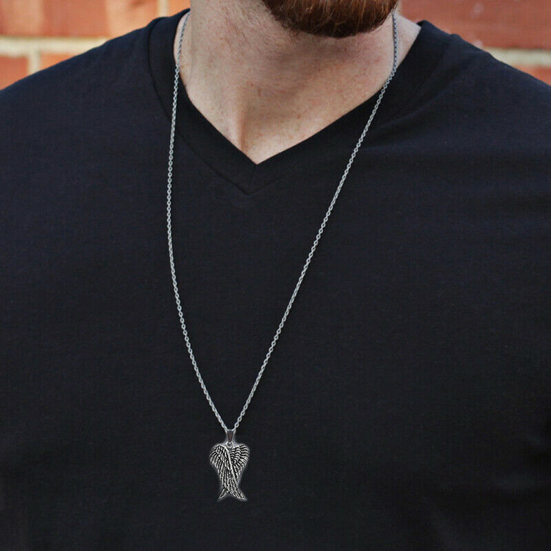 Fashion Stainless Steel Angle Wing Pendant Choker Neckalce Jewelry Access.l8