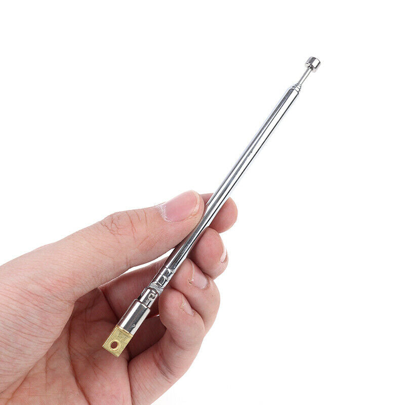 1Pc 37cm 5 Section Telescopic Stainless Steel AM FM Radio Universal Anten.l8