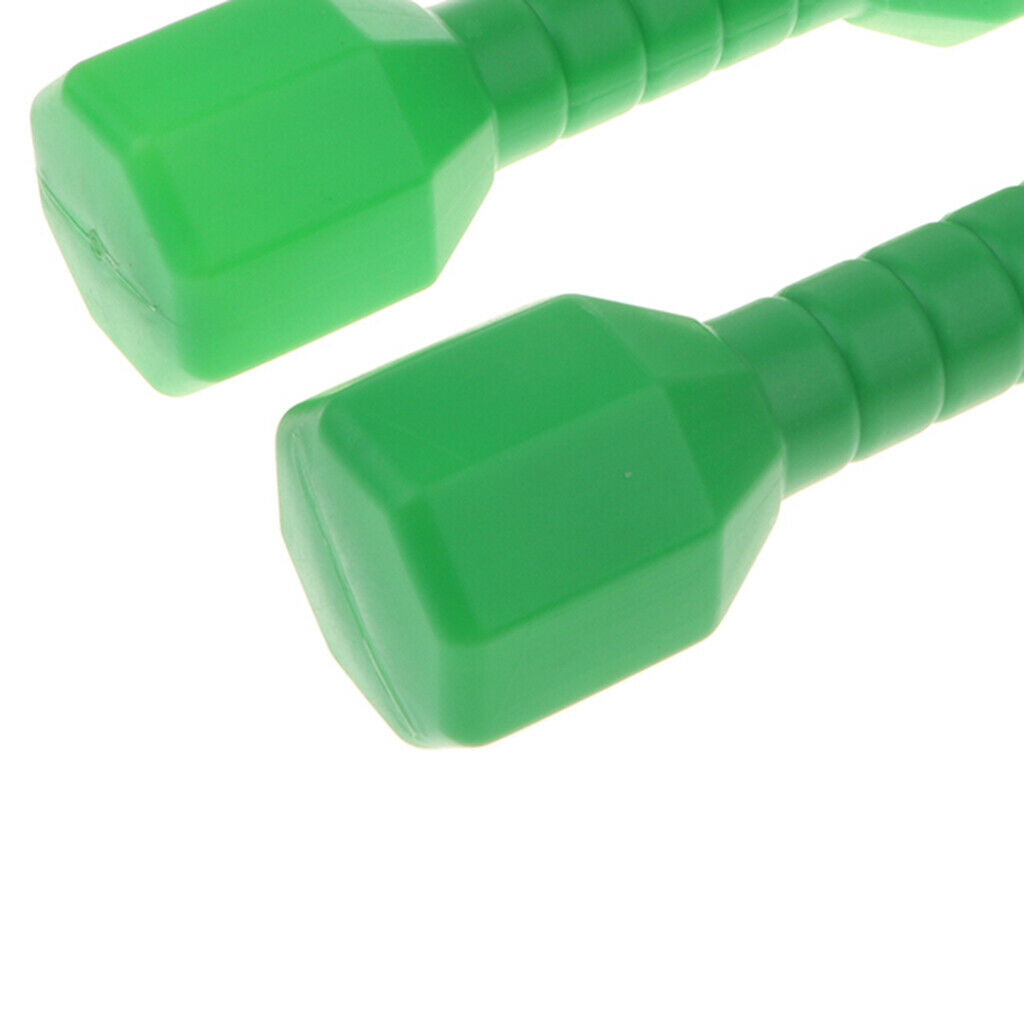 2 Pairs of Durable Plastic Dumbbells for Children, Morning Exercise Toys, Green