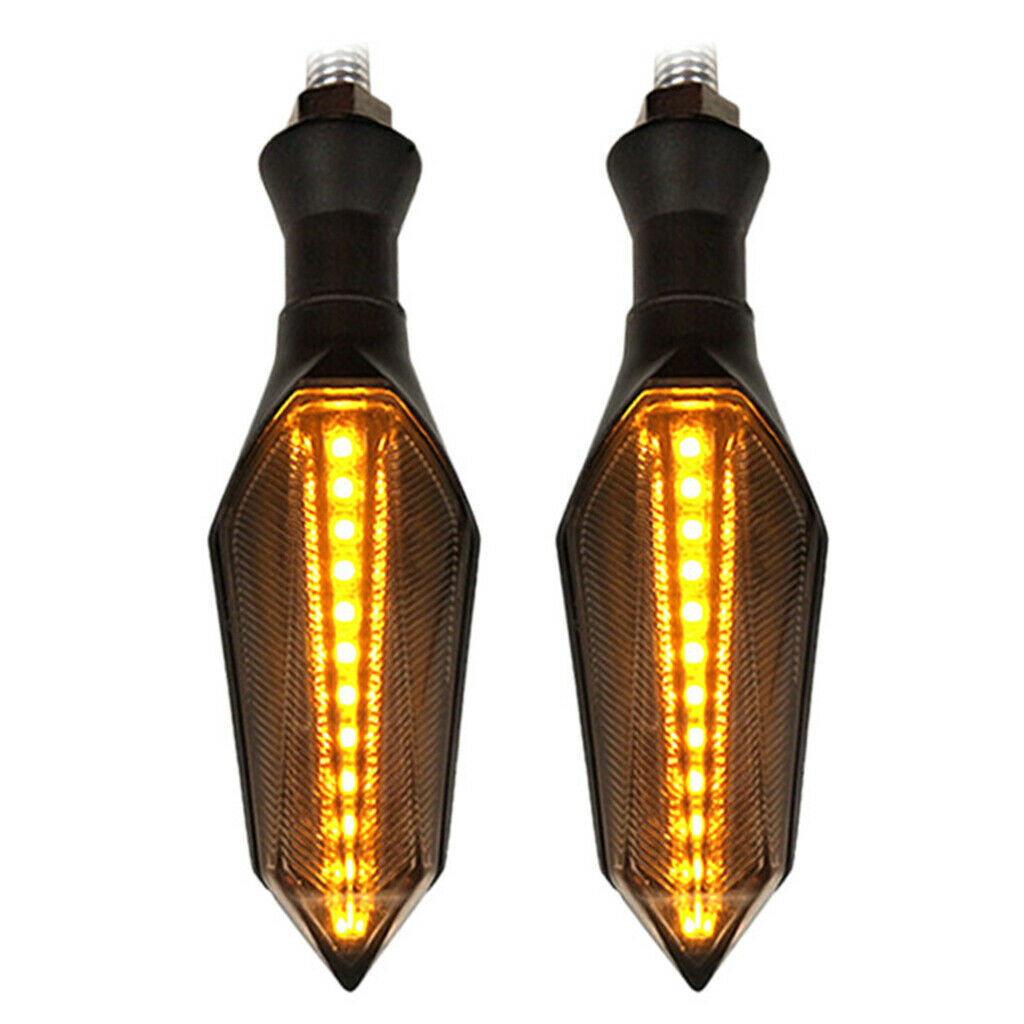 1 Pair Dual Color LED Motorcycle Turn Signal Lights Amber Flashing Turning