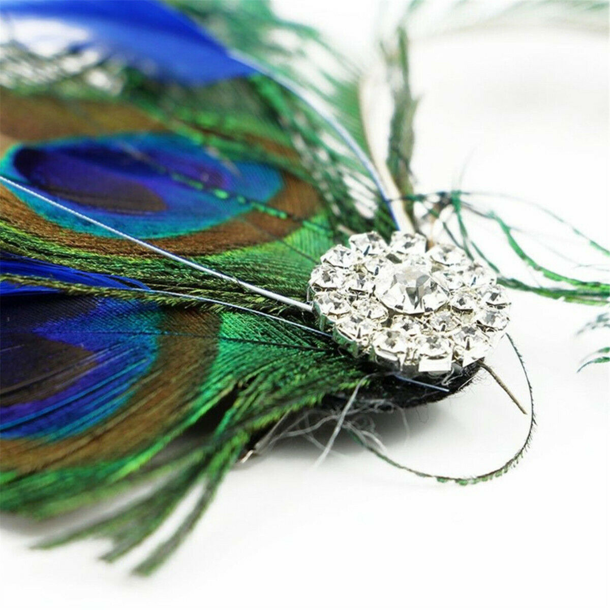 Banquet Headwear Peacock Feather Fascinator Hair Clip Wedding Party Headpiece