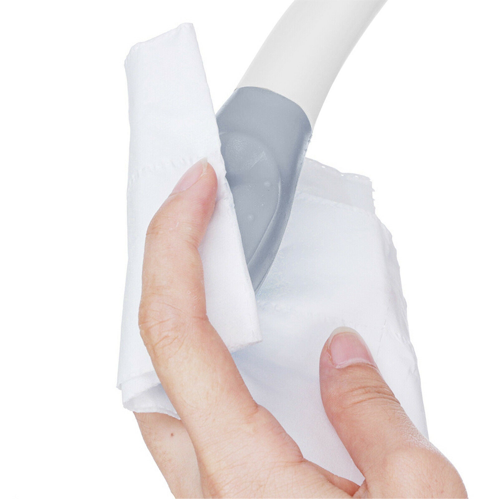 Bottom Toileting Aid Tool Handled Tissue Grip Helper Paper Holder Grey White